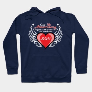 7th Anniversary pandemic 2021 winged heart Hoodie